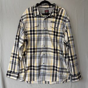 Wrangler Mens Plaid Button Up Shirt Size 2XL Formal Office Career Business Work